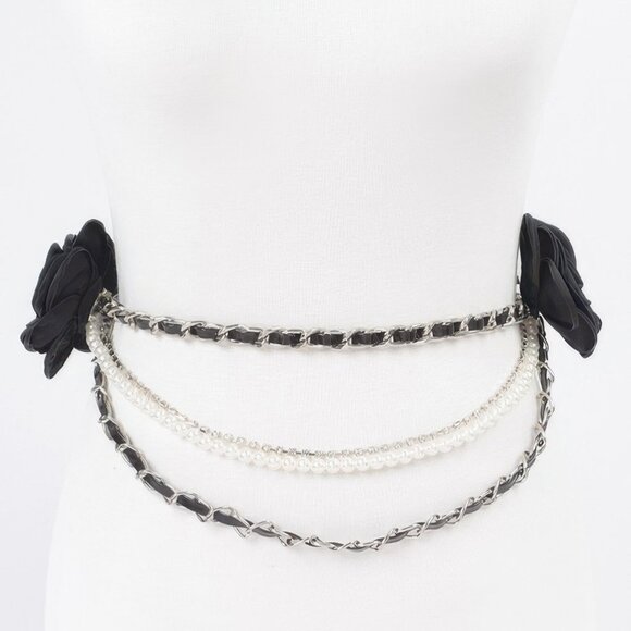 Two Flowers Multi Layered Plus Size Chain Belt - Picture 4 of 4